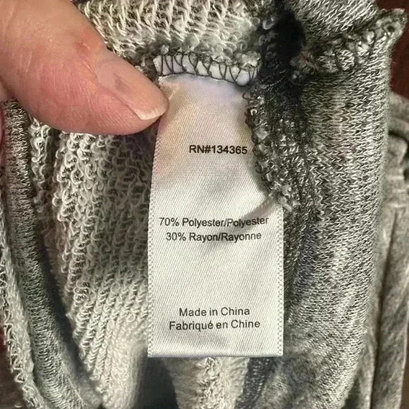 Andrea Jovine Grey Cowl Neck Sweatshirt. Size Small. 23” To Hem - Picture 8 of 8